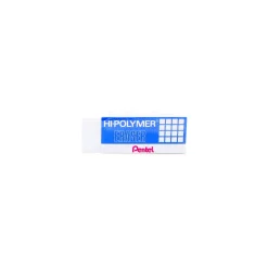 Pentel Hi-Polymer Eraser, Lead Pencil, Block, Non-abrasive, Latex-free, 0.5"H x 2.6"W x 1"D, 1Each, White