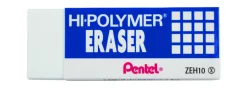 Pentel Hi-Polymer Eraser, Lead Pencil, Block, Non-abrasive, Latex-free, 0.5