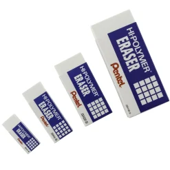 Pentel Hi-Polymer Eraser, Lead Pencil, Block, Non-abrasive, Latex-free, 0.5
