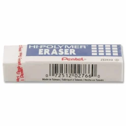 Pentel Hi-Polymer Erasers, White, Pack Of 4