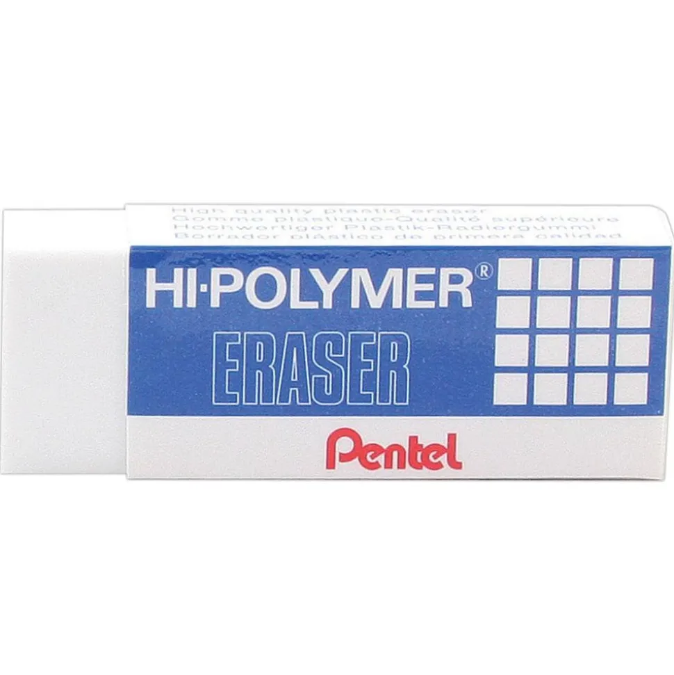 Pentel Hi-Polymer Erasers, White, Pack Of 4