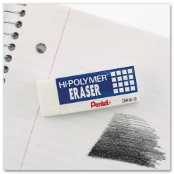 Pentel Hi-Polymer Erasers, White, Pack Of 4