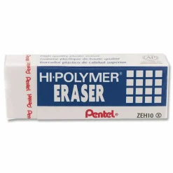 Pentel Hi-Polymer Erasers, White, Pack Of 4