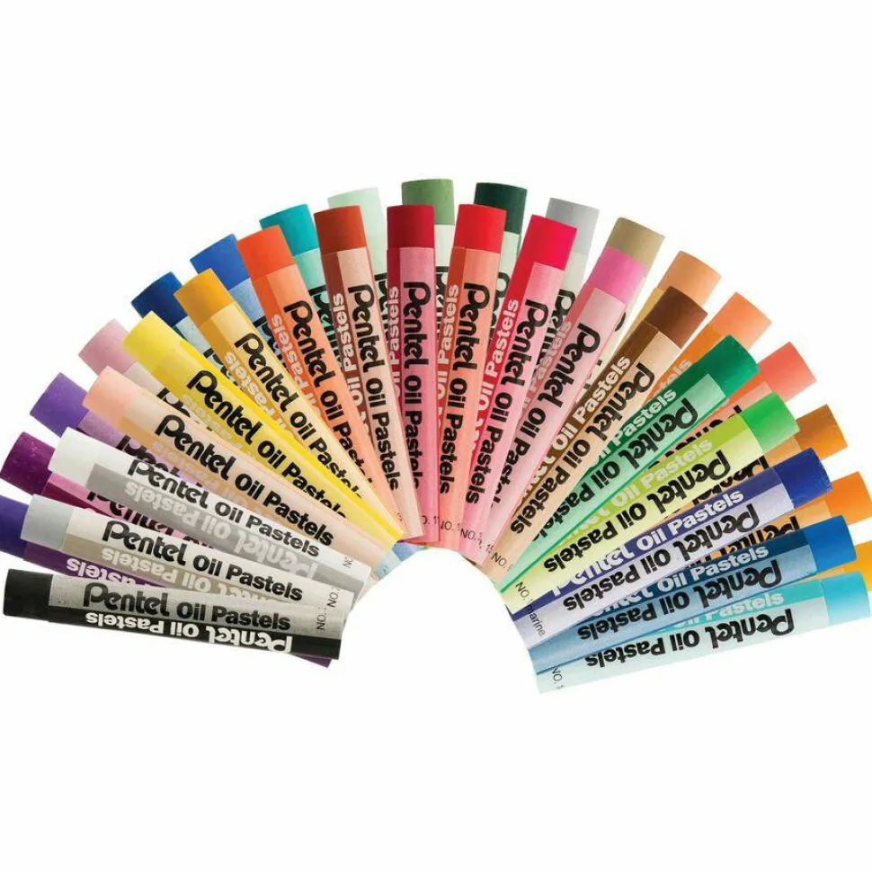 Pentel Oil Pastel Set, Assorted, Set Of 36