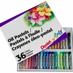 Pentel Oil Pastel Set, Assorted, Set Of 36