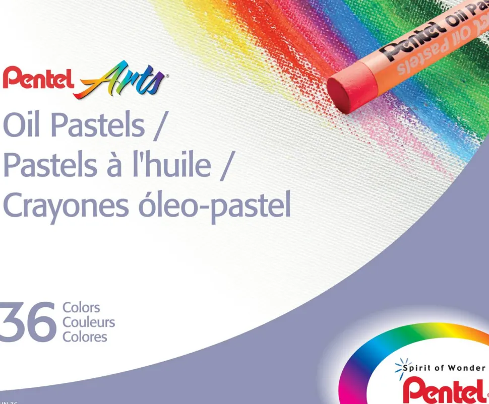 Pentel Oil Pastel Set, Assorted, Set Of 36