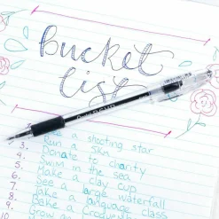 Pentel R.S.V.P. Ballpoint Pens, Fine Point, 0.7 mm, Clear Barrel, Black Ink, Pack Of 12