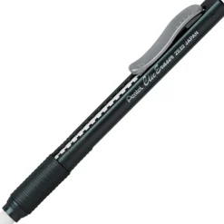 Pentel Rubber Grip Clic Eraser - Lead Pencil - Refillable - Pen - Retractable, Latex-free Grip, Ghost Resistant, Pocket Clip - 1Each - Black