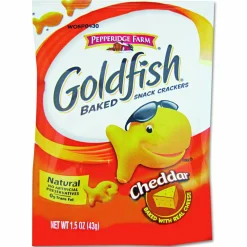 Pepperidge Farm Goldfish Baked Crackers, Cheddar, 1.5 Oz, Carton Of 72