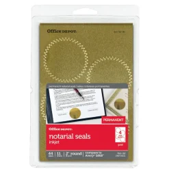 Permanent Self-Adhesive Notarial Seals, 2" Diameter, Pack Of 44