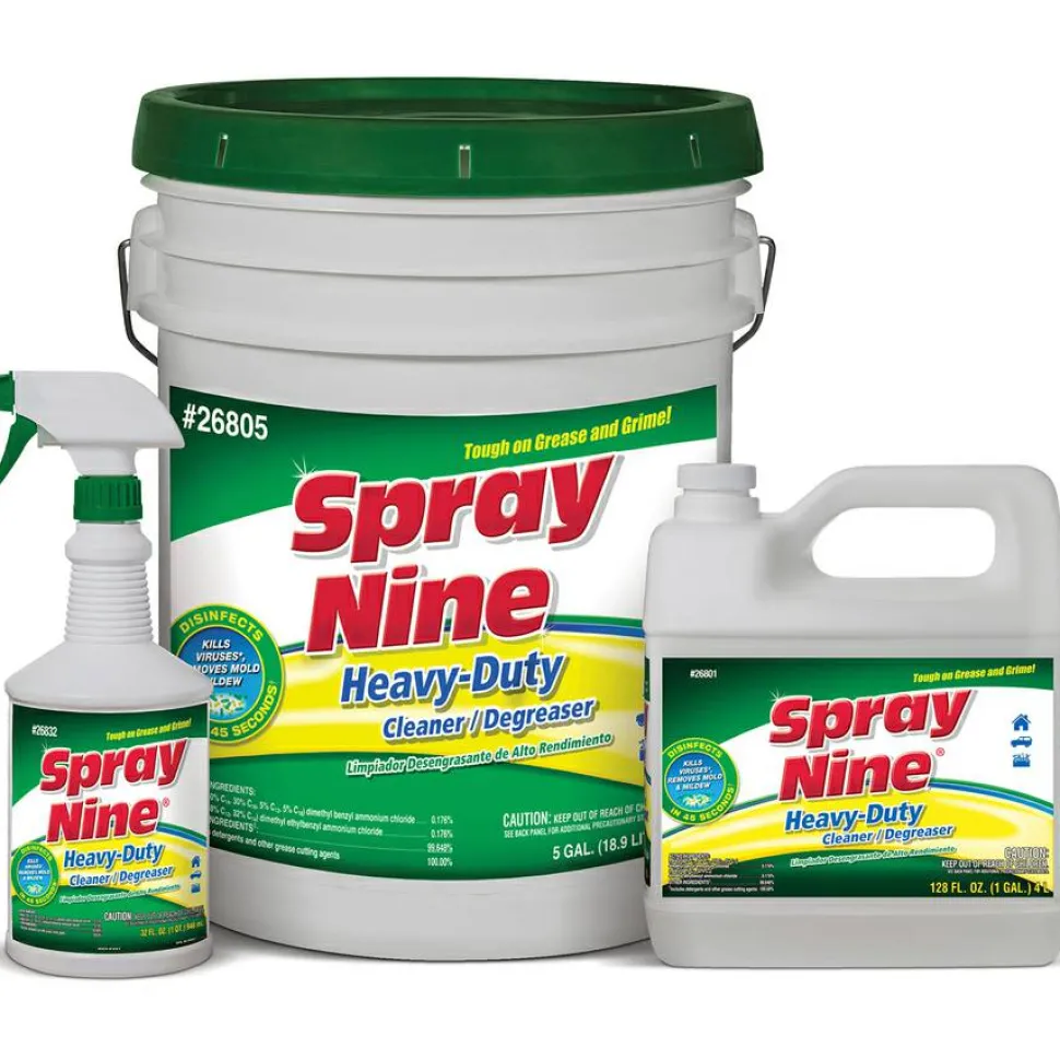 Permatex Heavy-Duty Cleaner/Degreaser w/Disinfectant - Spray - 22 fl oz (0.7 quart)Bottle - 6 / Bundle - Clear