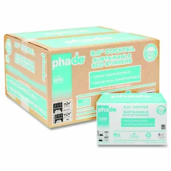 phade Marine Stir Straws, 5", PHA, Ocean Blue, 1000/Box, 6 Boxes/Carton