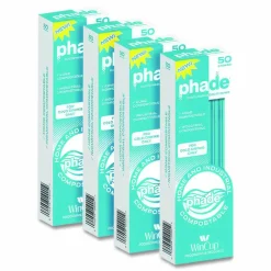 phade Marine Straws, 8.5", PHA, Ocean Blue, Wrapped, 300/Box, 4 Boxes/Carton