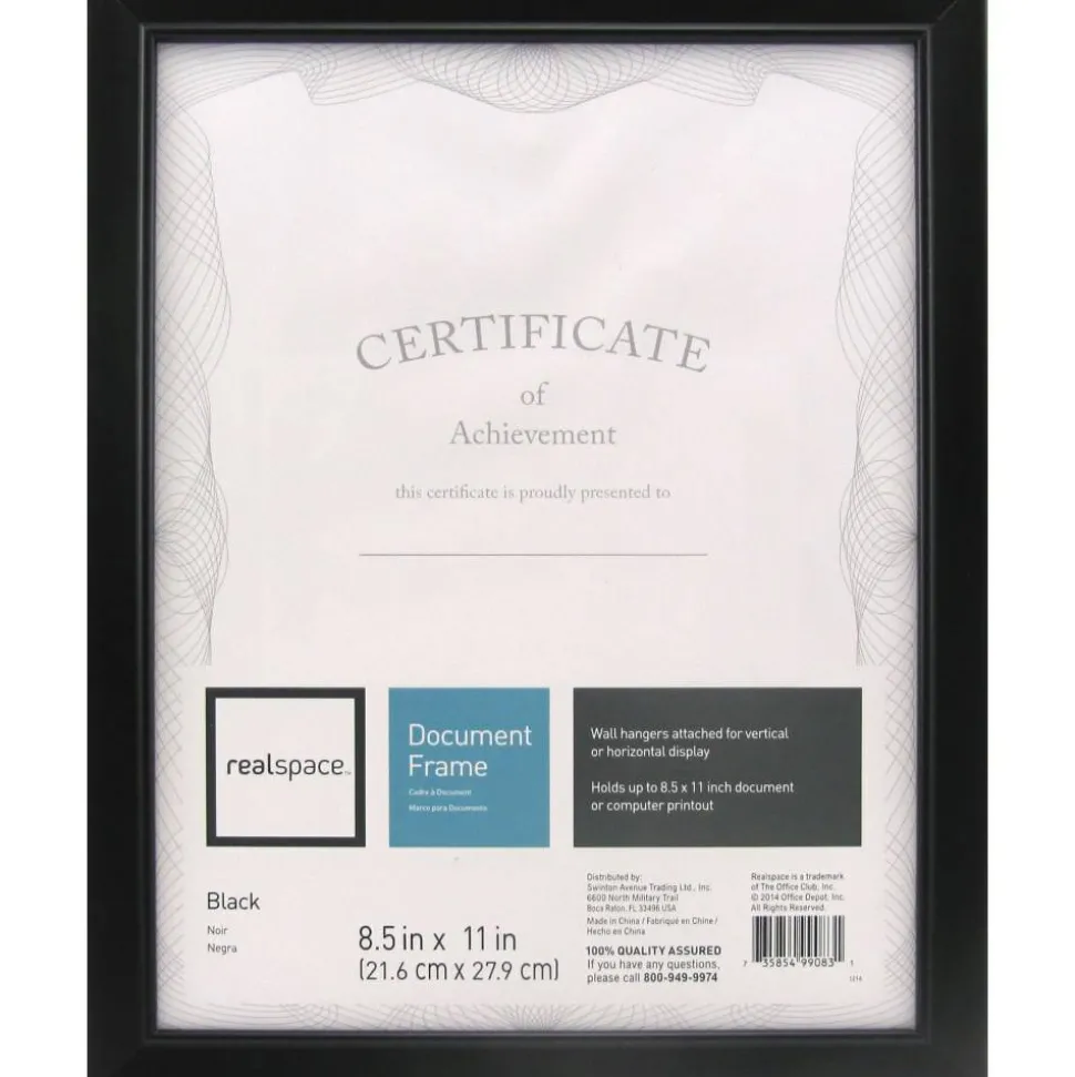 Photo/Document Frame, Cornell, 8-1/2" x 11", Black