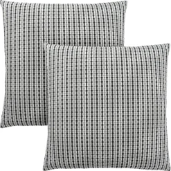 Pillows, Set Of 2, 18 X 18 Square, Insert Included, Decorative Throw, Accent, Sofa, Couch, Bedroom, Grey And Black Hypoallergenic Polyester, Modern