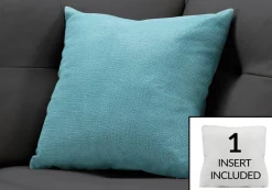 Pillows, 18 X 18 Square, Insert Included, Decorative Throw, Accent, Sofa, Couch, Bedroom, Blue Hypoallergenic Polyester, Modern