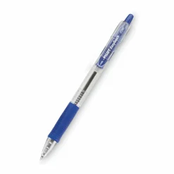 Pilot EasyTouch Retractable Ballpoint Pens, Fine Point, 0.7 mm, Clear Barrel, Blue Ink, Pack Of 12
