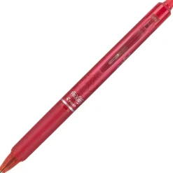 Pilot FriXion Ball Clicker Erasable Retractable Gel Pens, Pack of 12, Fine Point, 0.7 mm, Red Barrels, Red Ink