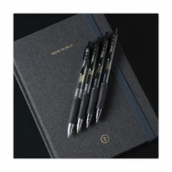 Pilot G2 Retractable Gel Pens, Bold Point, 1.0 mm, Clear Barrels, Black Ink, Pack Of 12 Pens