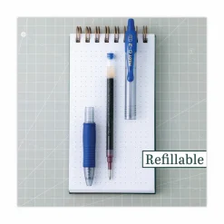 Pilot G2 Retractable Gel Pens, Bold Point, 1.0 mm, Clear Barrels, Blue Ink, Pack Of 12 Pens