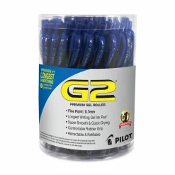Pilot G2 Retractable Gel Pens, Fine Point, 0.7 mm, Black Barrel, Black Ink, Pack Of 36 Pens