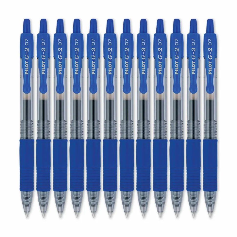 Pilot G2 Retractable Gel Pens, Fine Point, 0.7 mm, Black Barrel, Black Ink, Pack Of 36 Pens