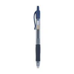 Pilot G2 Retractable Gel Pens, Fine Point, 0.7 mm, Clear Barrels, Navy Ink, Pack Of 12 Pens