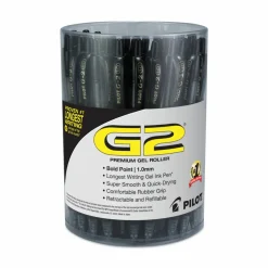 Pilot G2 Retractable Gel Pens, Pack Of 36, Bold Point, 1.0 mm, Clear Barrel, Black Ink