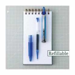 Pilot Precise V7 Liquid Ink Retractable Rollerball Pens, Fine Point, 0.7 mm, Assorted Barrels, Blue Ink, Pack Of 12 Pens