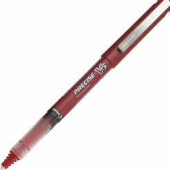 Pilot Precise V5 Liquid Ink Rollerball Pens, Extra Fine Point, 0.5 mm, Red Barrel, Red Ink, Pack Of 12