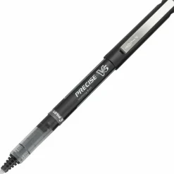 Pilot Precise V5 Rollerball Pen, Stick, Extra-Fine 0.5 mm, Black Ink, Black/Clear Barrel, Dozen