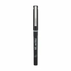 Pilot Precise V5 Rollerball Pen, Stick, Extra-Fine 0.5 mm, Black Ink, Black/Clear Barrel, Dozen