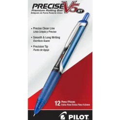 Pilot Precise V5RT Rollerball Pen, Retractable, Extra-Fine 0.5 mm, Blue Ink, Blue Barrel