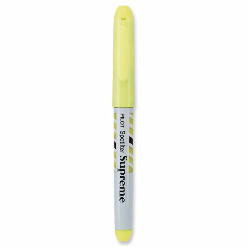 Pilot Spotliter Supreme Highlighters, Chisel Tip, Yellow, 12/Pack