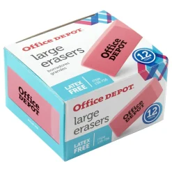 Pink Bevel Erasers, Large, Pack Of 12