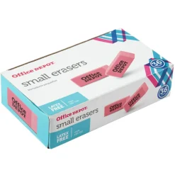 Pink Bevel Erasers, Small, Box Of 36