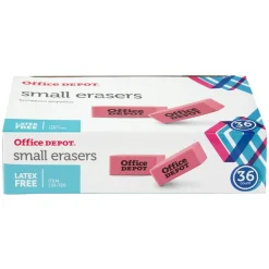 Pink Bevel Erasers, Small, Box Of 36