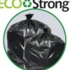 Pitt Plastics Eco•Strong 1.5-mil Can Liners, 56 Gallons, 44" x 55", Black, 10 Bags Per Roll, Case Of 10 Rolls