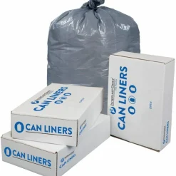 Pitt Plastics Linear Low Can Liners, 33" x 39", 1.1 Mil, Gray, Box Of 100