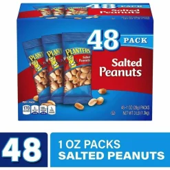 Planters Salted Peanuts, 1 oz Pack, 48/Box