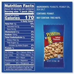 Planters Salted Peanuts, 1 oz Pack, 48/Box