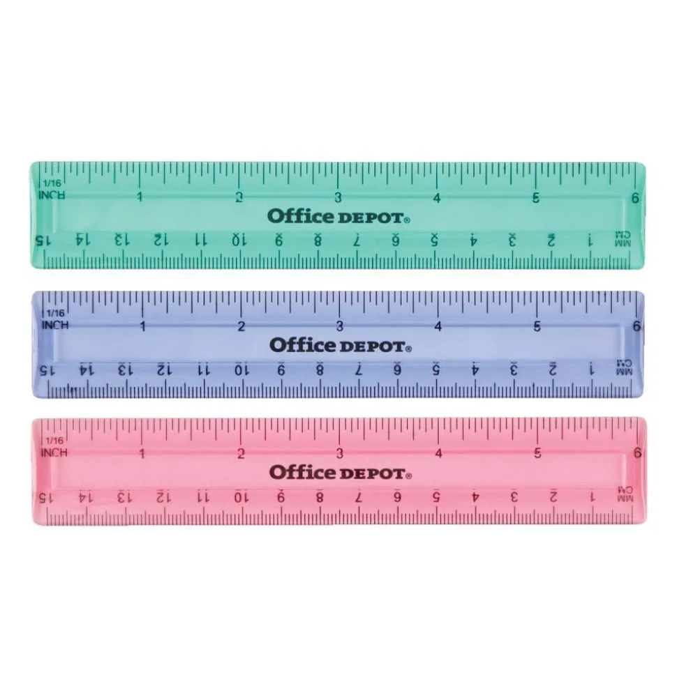 Plastic Ruler, 6", Assorted Colors (No Color Choice), 1 Each