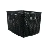 Plastic Weave Bin, Large Size, Black