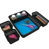 Plastic Weave Bin Set, Assorted Sizes, Black, Pack Of 5