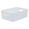 Plastic Weave Bin, Small Size, White