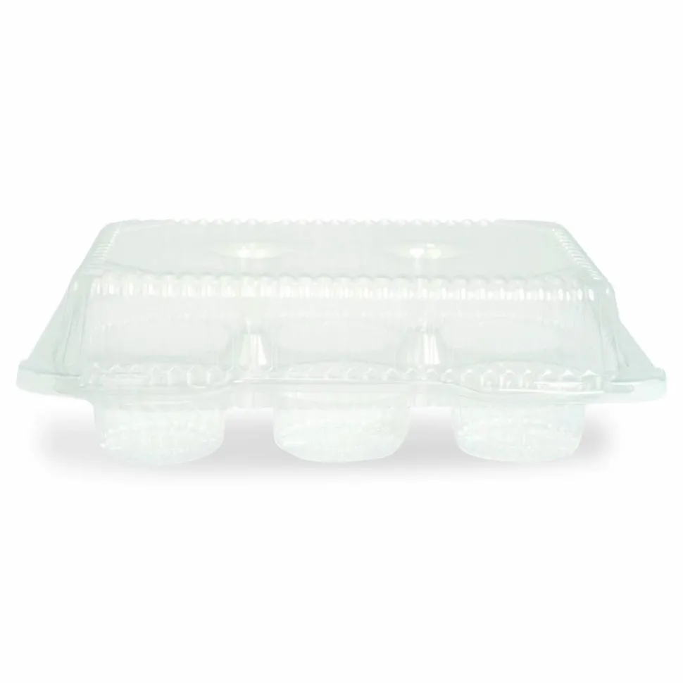Plastifar Bakery Containers, Muffin/Cupcake, 7.25 x 9.88 x 3.13, Clear, 250/Carton