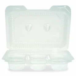 Plastifar Bakery Containers, Muffin/Cupcake, 7.25 x 9.88 x 3.13, Clear, 250/Carton