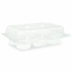 Plastifar Bakery Containers, Muffin/Cupcake, 7.25 x 9.88 x 3.13, Clear, 250/Carton