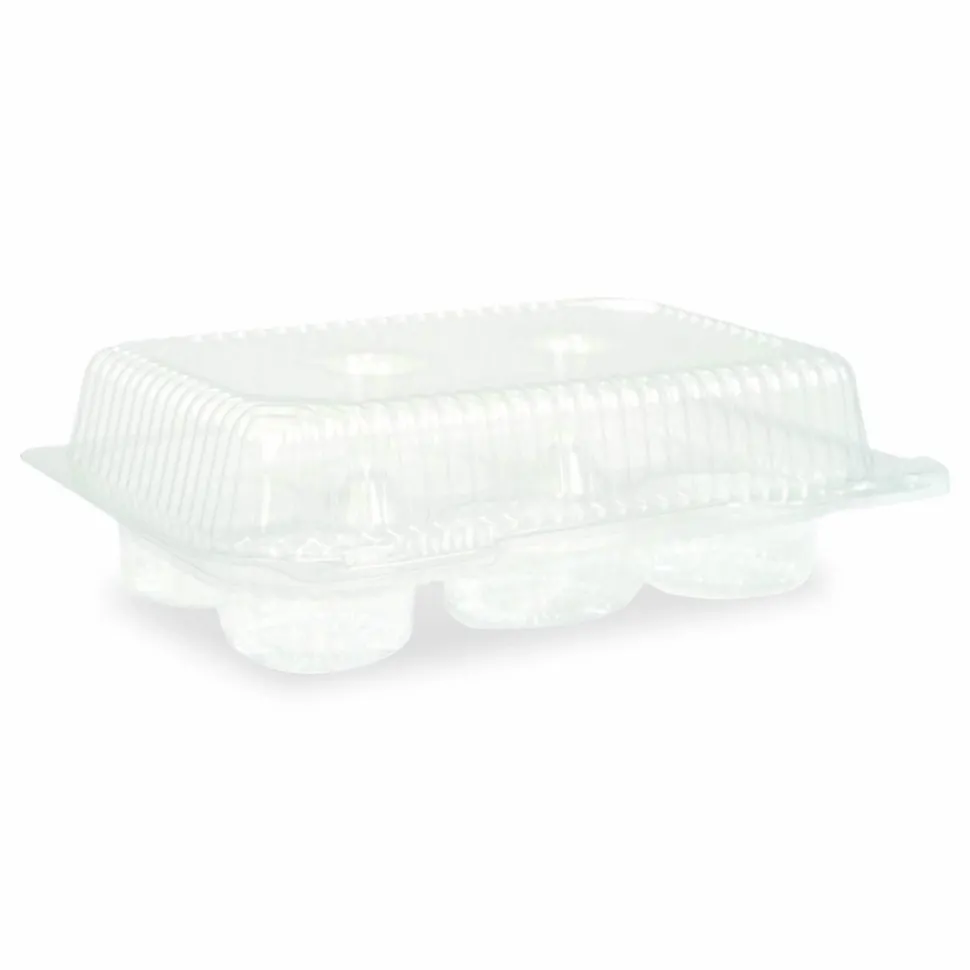 Plastifar Bakery Containers, Muffin/Cupcake, 7.25 x 9.88 x 3.13, Clear, 250/Carton