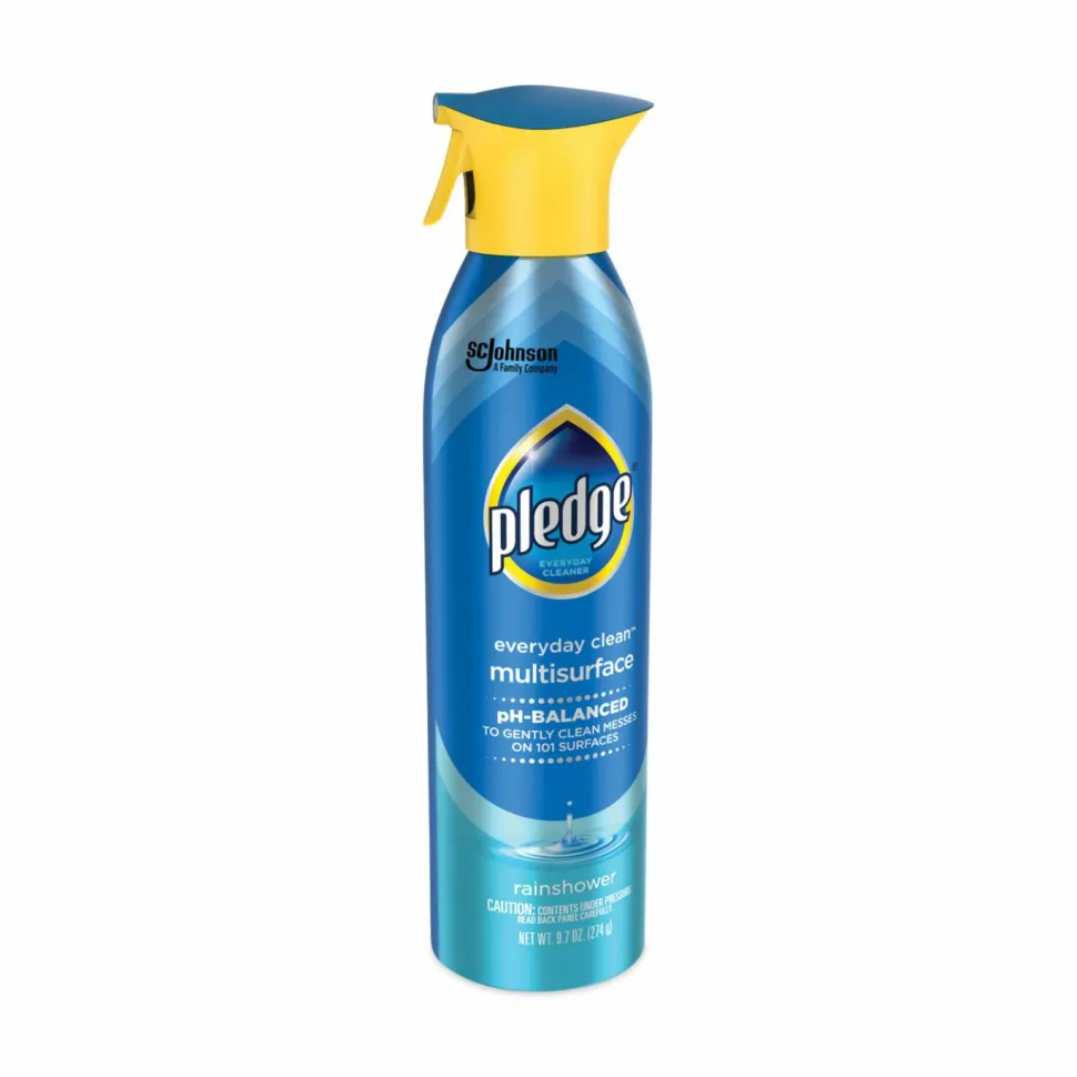 Pledge Multi-Surface Everyday, Rainshower Scent, 9.7 oz Aerosol Spray, 6/Carton